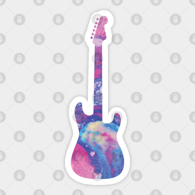 S-Style Electric Guitar Watercolor Texture Sticker by nightsworthy